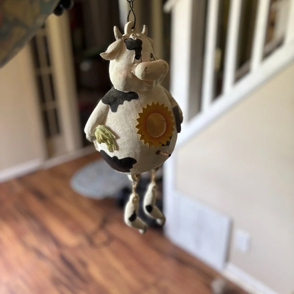Cow Sunflower Farm Decor Birdhouse
